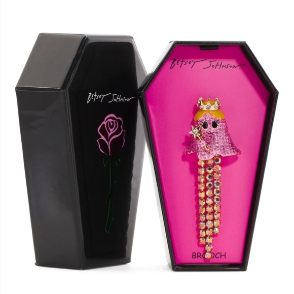 🔹️Betsey Johnson🔹️crystal Princess Pink Ghost Brooch - Picture 1 of 2